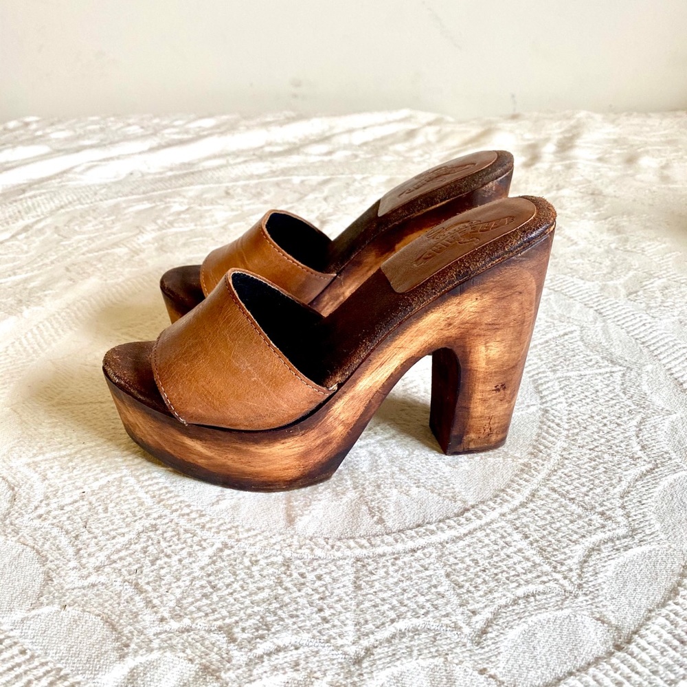 Freebird by Steven Brown Leather Platform Mules